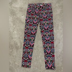 H&M Black and Pink Geometric Leggings